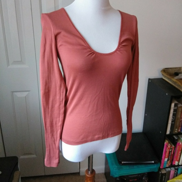 Anthropologie MOTH coral siena low cut top - Picture 6 of 8